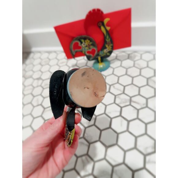 Vintage Old Barcelona Roosters Good luck Charms Handpainted Decor - Picture 5 of 7